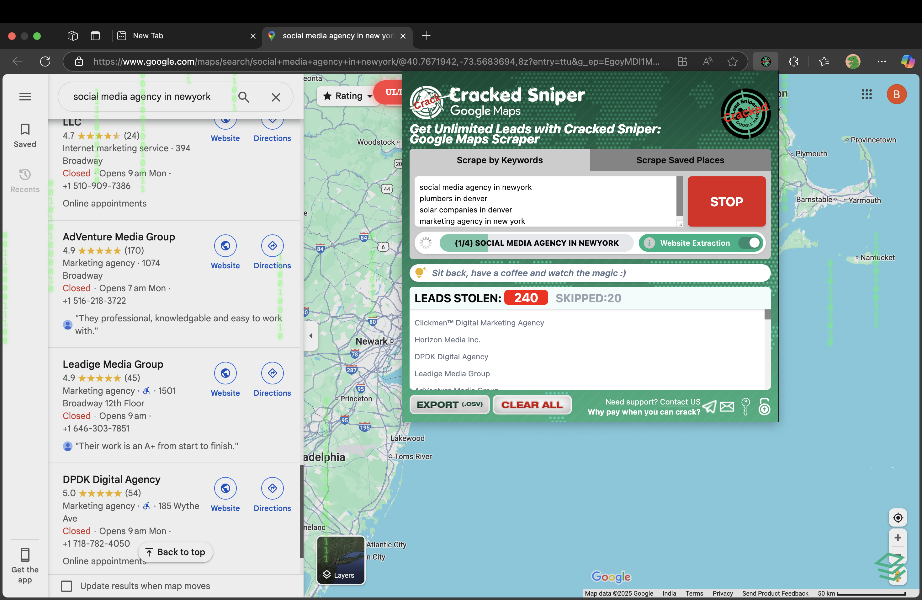 Screenshot 3: Scraping in Progress
